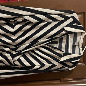 H&M long sleeve dress black and white stripes